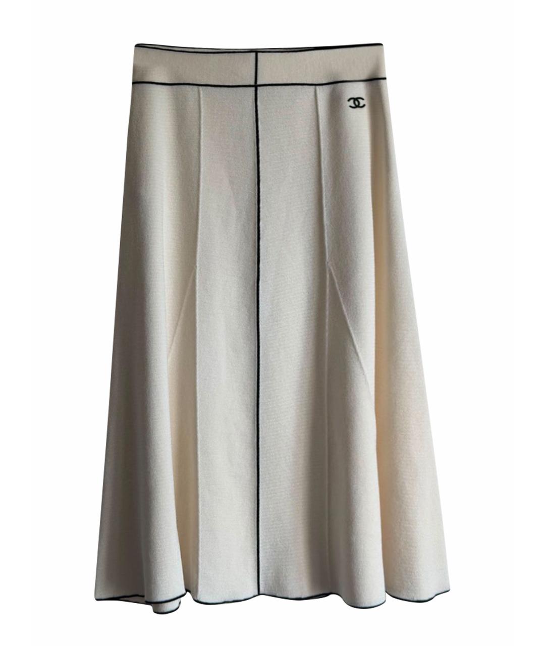 CHANEL Бежевая шерстяная юбка макси, фото 1