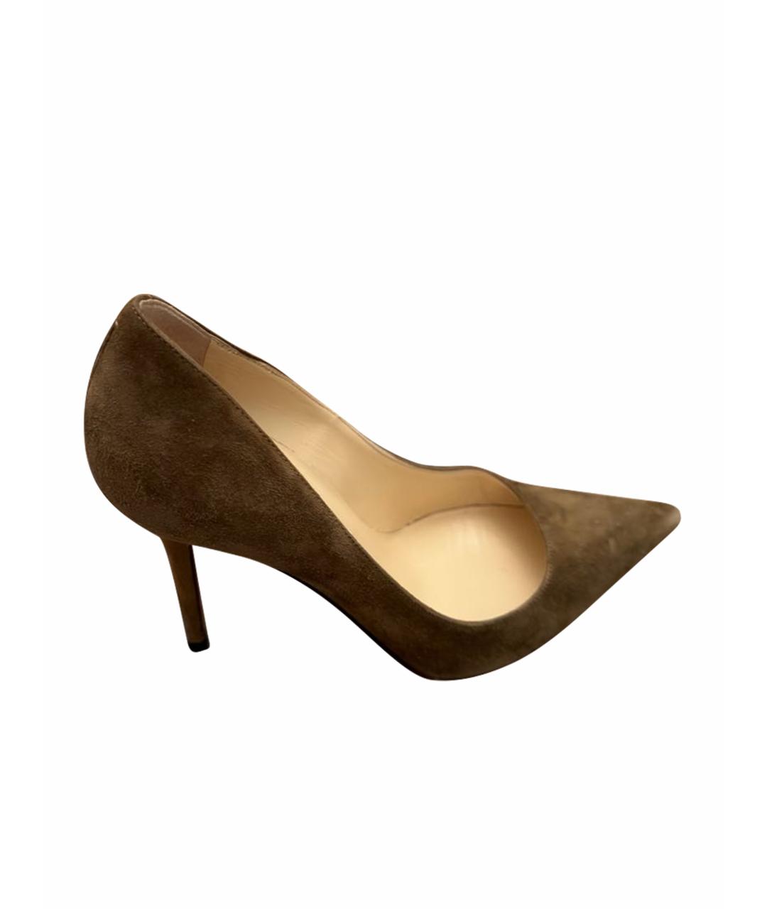 JIMMY CHOO Коричневые бархатные туфли, фото 1