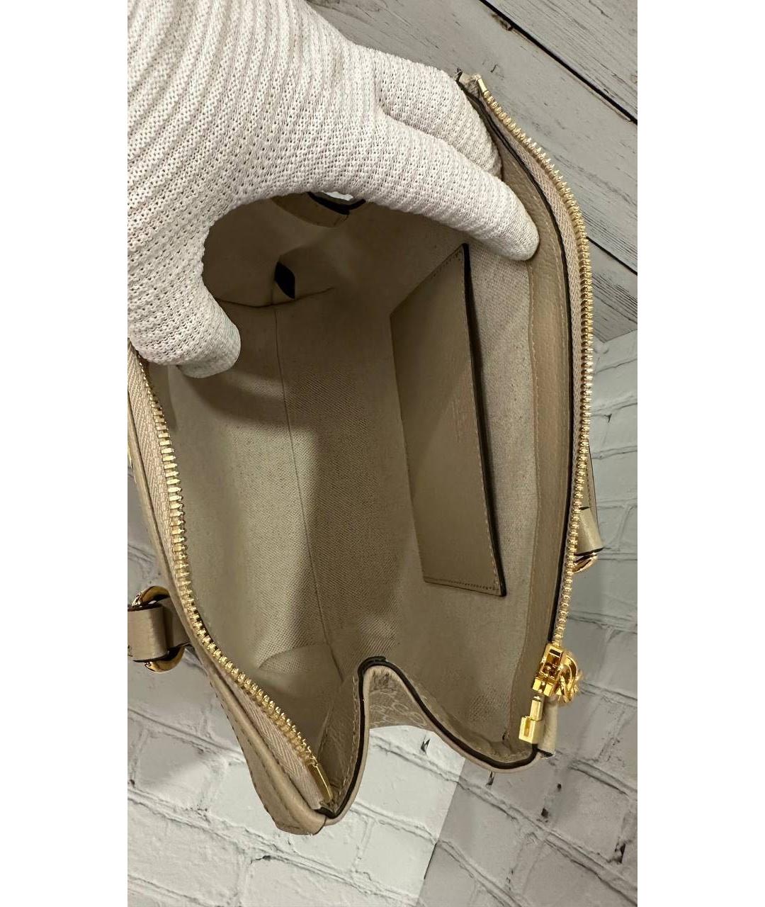 GUCCI Бежевая кожаная сумка тоут, фото 4