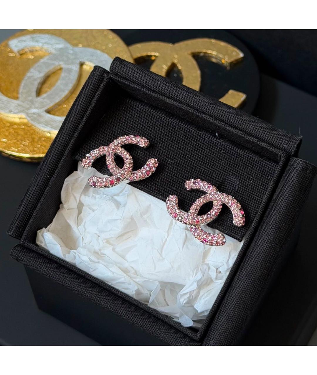 CHANEL Розовые клипсы, фото 3