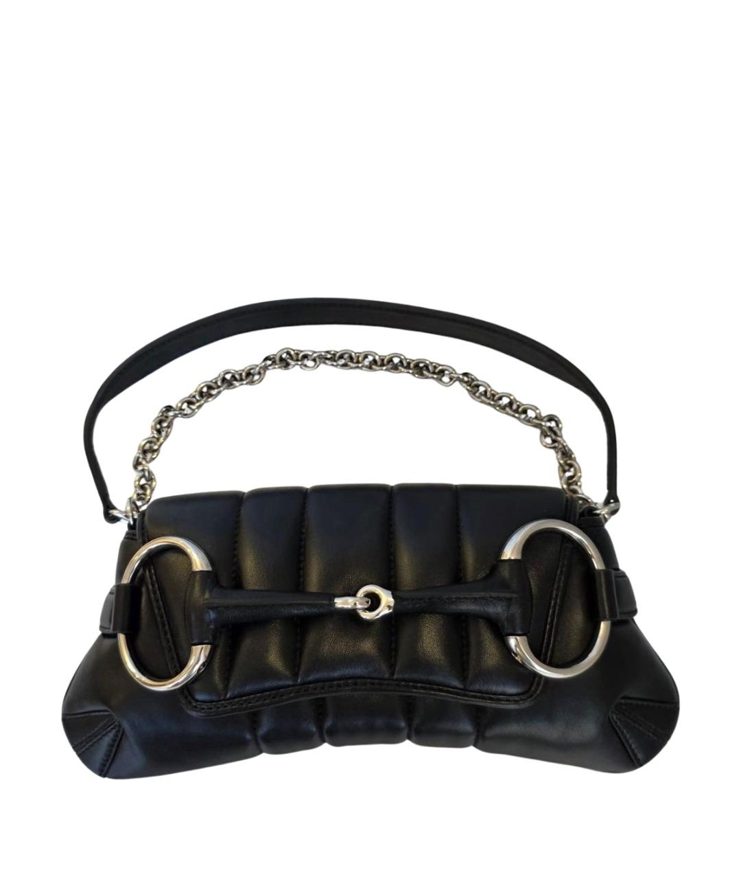 GUCCI Черная кожаная сумка тоут, фото 1