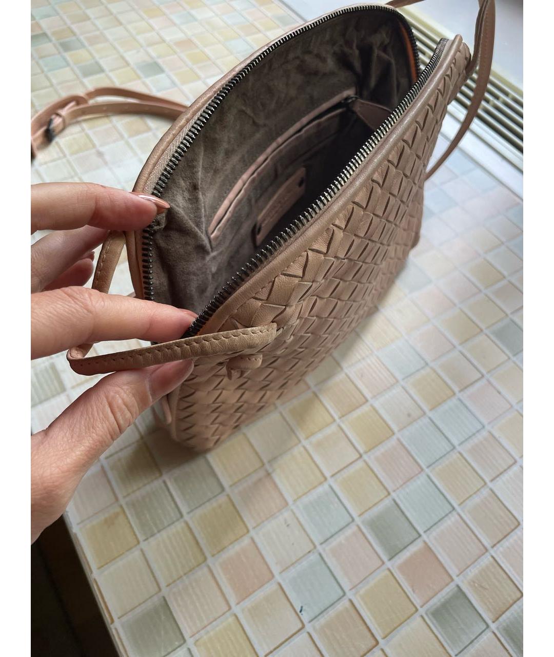 BOTTEGA VENETA Розовая кожаная сумка через плечо, фото 2