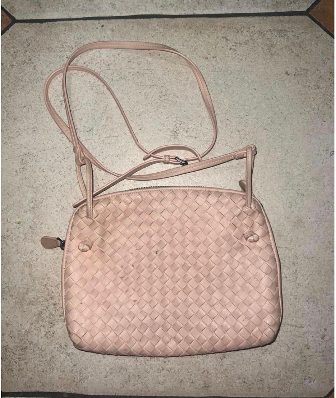 BOTTEGA VENETA Розовая кожаная сумка через плечо, фото 3