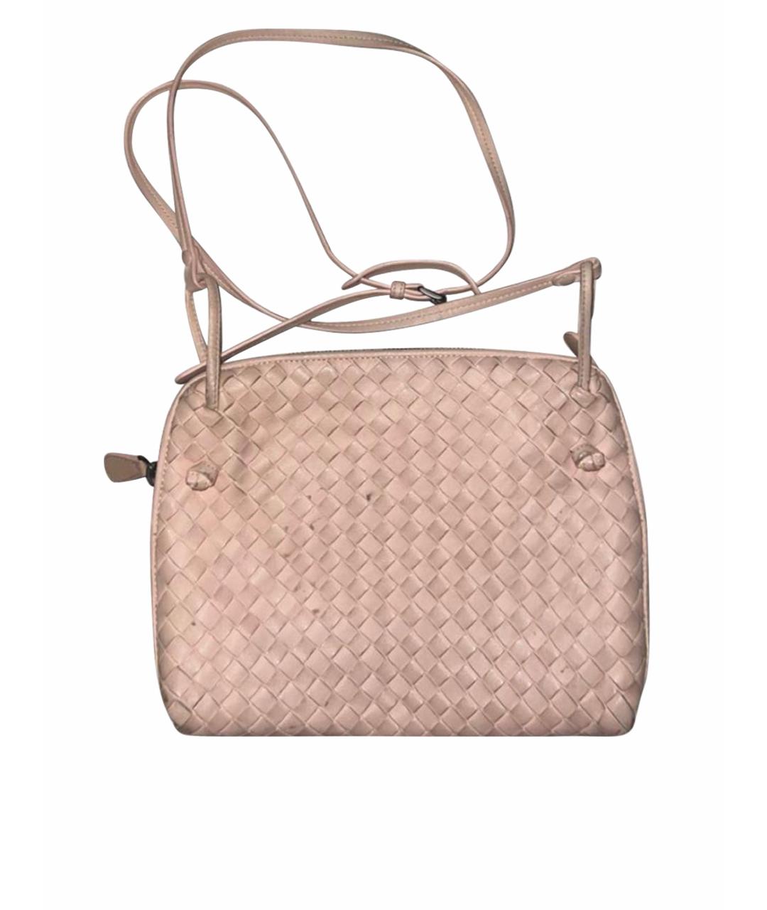 BOTTEGA VENETA Розовая кожаная сумка через плечо, фото 1