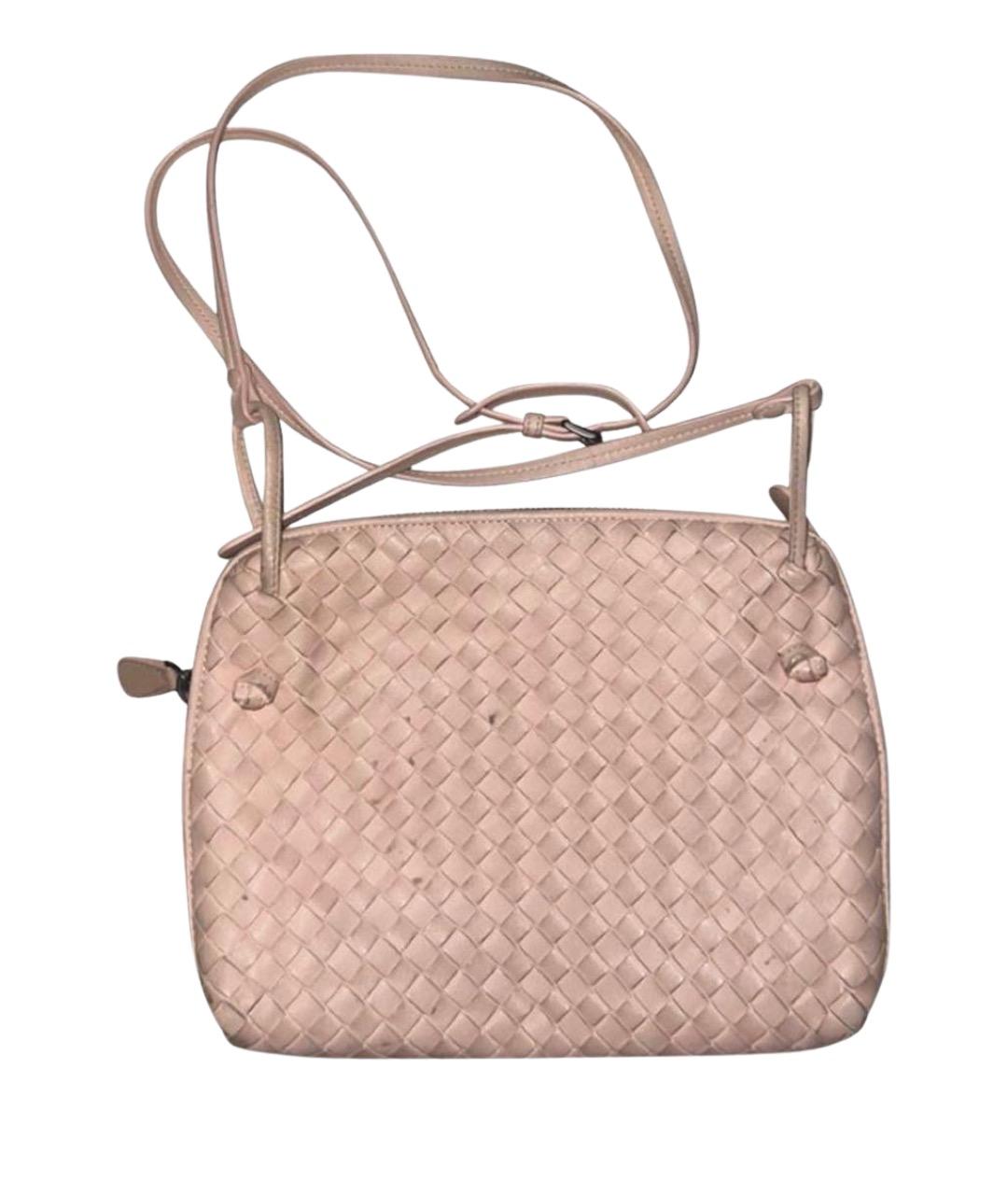 BOTTEGA VENETA Розовая кожаная сумка через плечо, фото 10