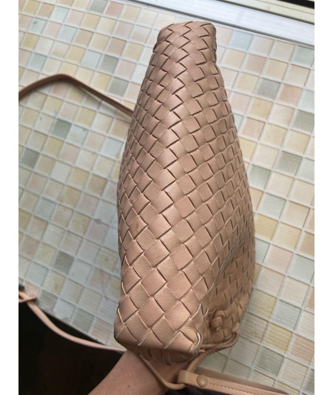 BOTTEGA VENETA Розовая кожаная сумка через плечо, фото 6