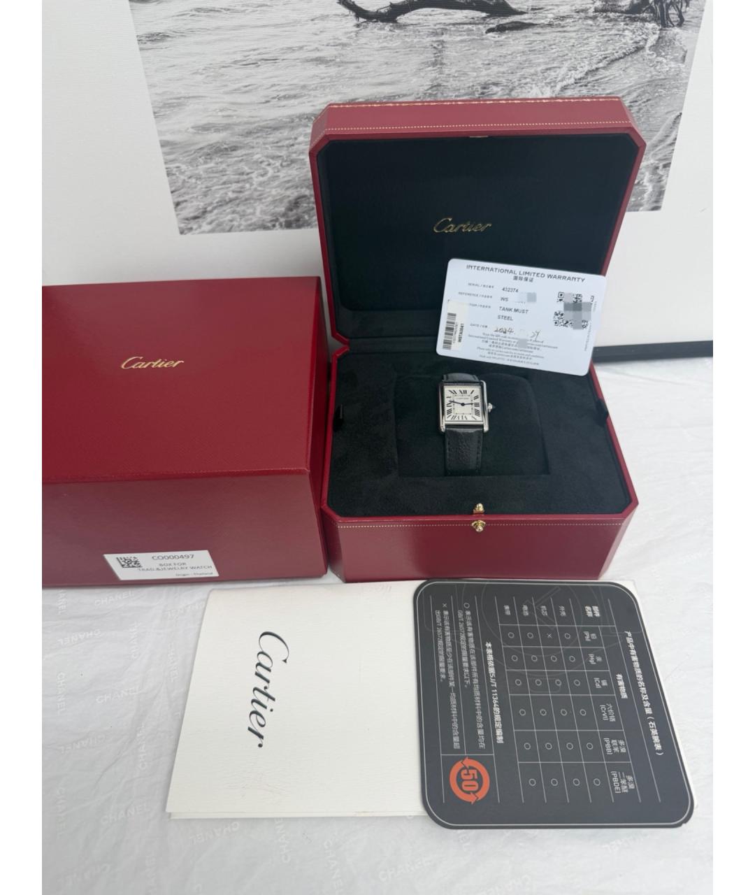 CARTIER Белые часы, фото 2