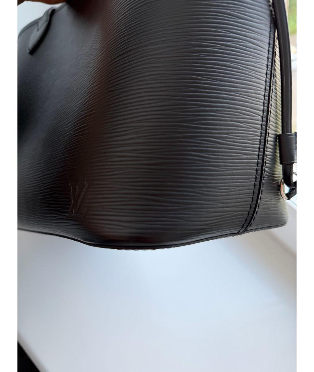 LOUIS VUITTON Черная кожаная сумка тоут, фото 4