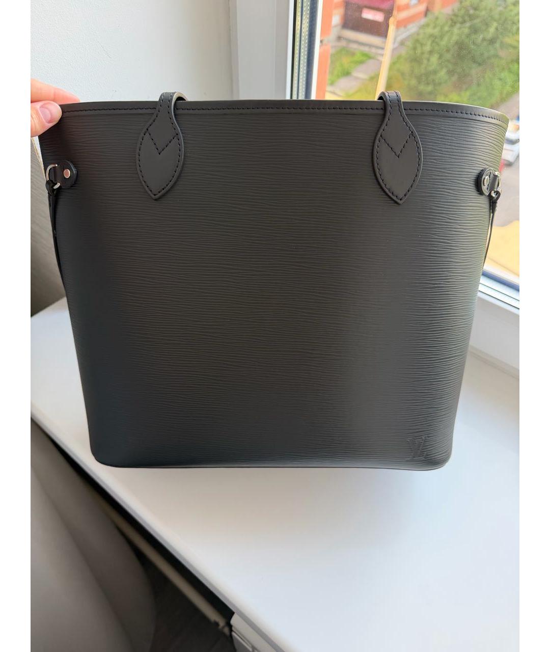 LOUIS VUITTON Черная кожаная сумка тоут, фото 2