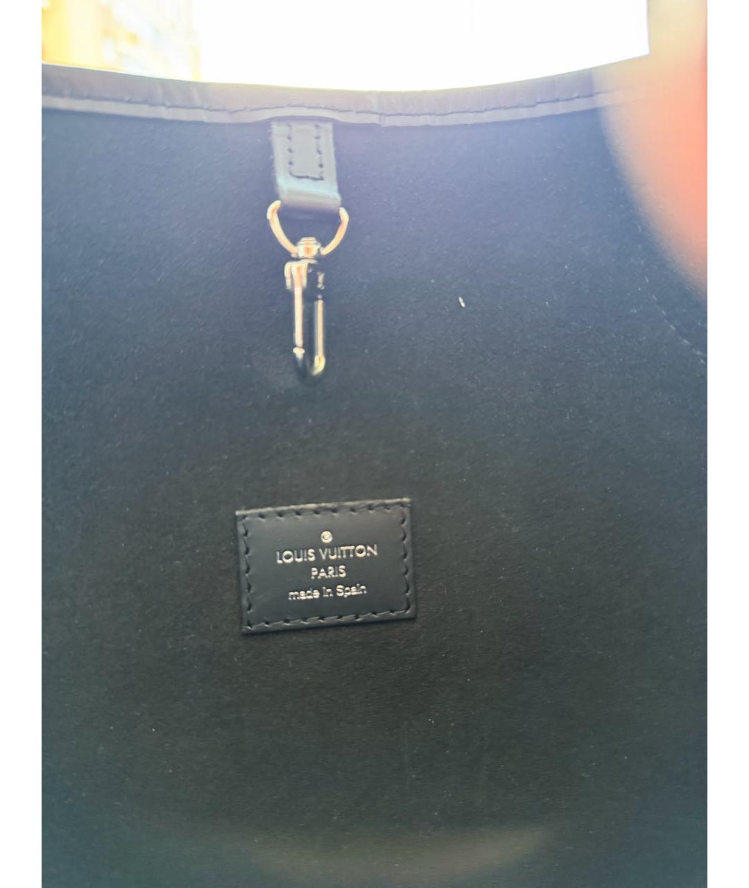 LOUIS VUITTON Черная кожаная сумка тоут, фото 3