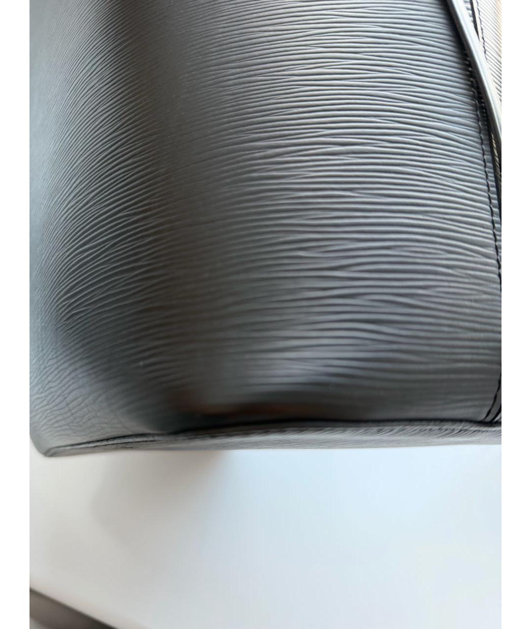 LOUIS VUITTON Черная кожаная сумка тоут, фото 7