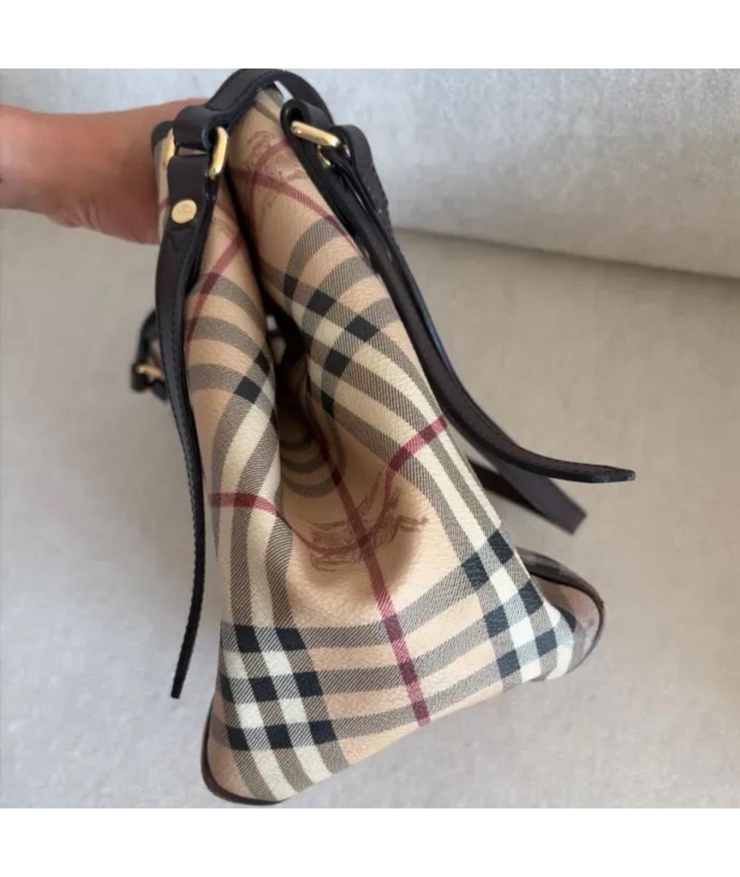 BURBERRY Коричневая кожаная сумка тоут, фото 2