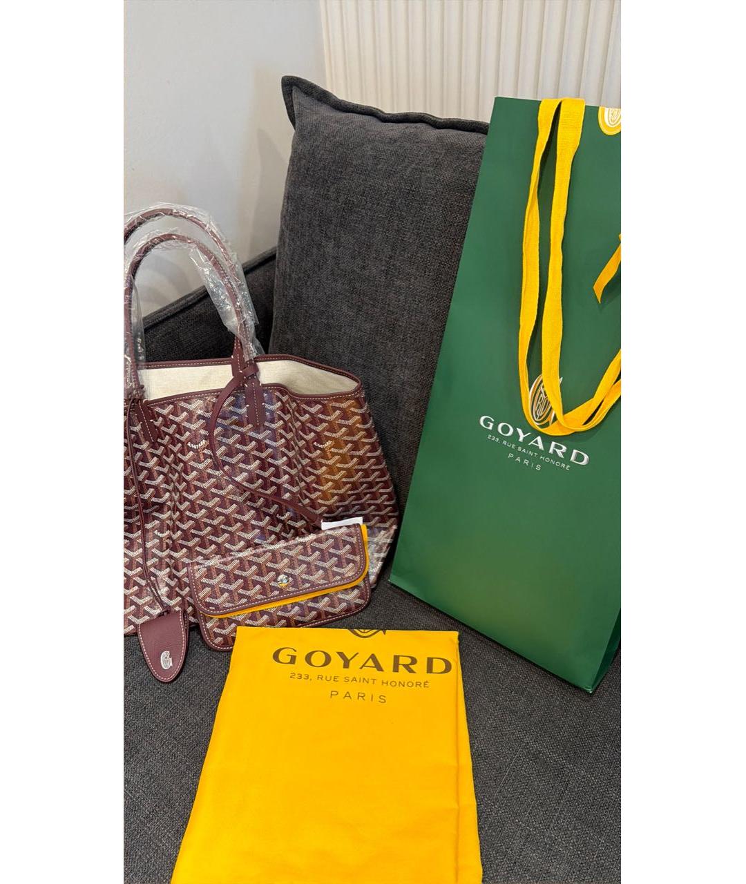 GOYARD Бордовая канва сумка тоут, фото 3