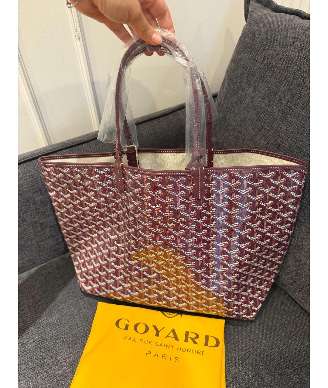 GOYARD Бордовая канва сумка тоут, фото 4