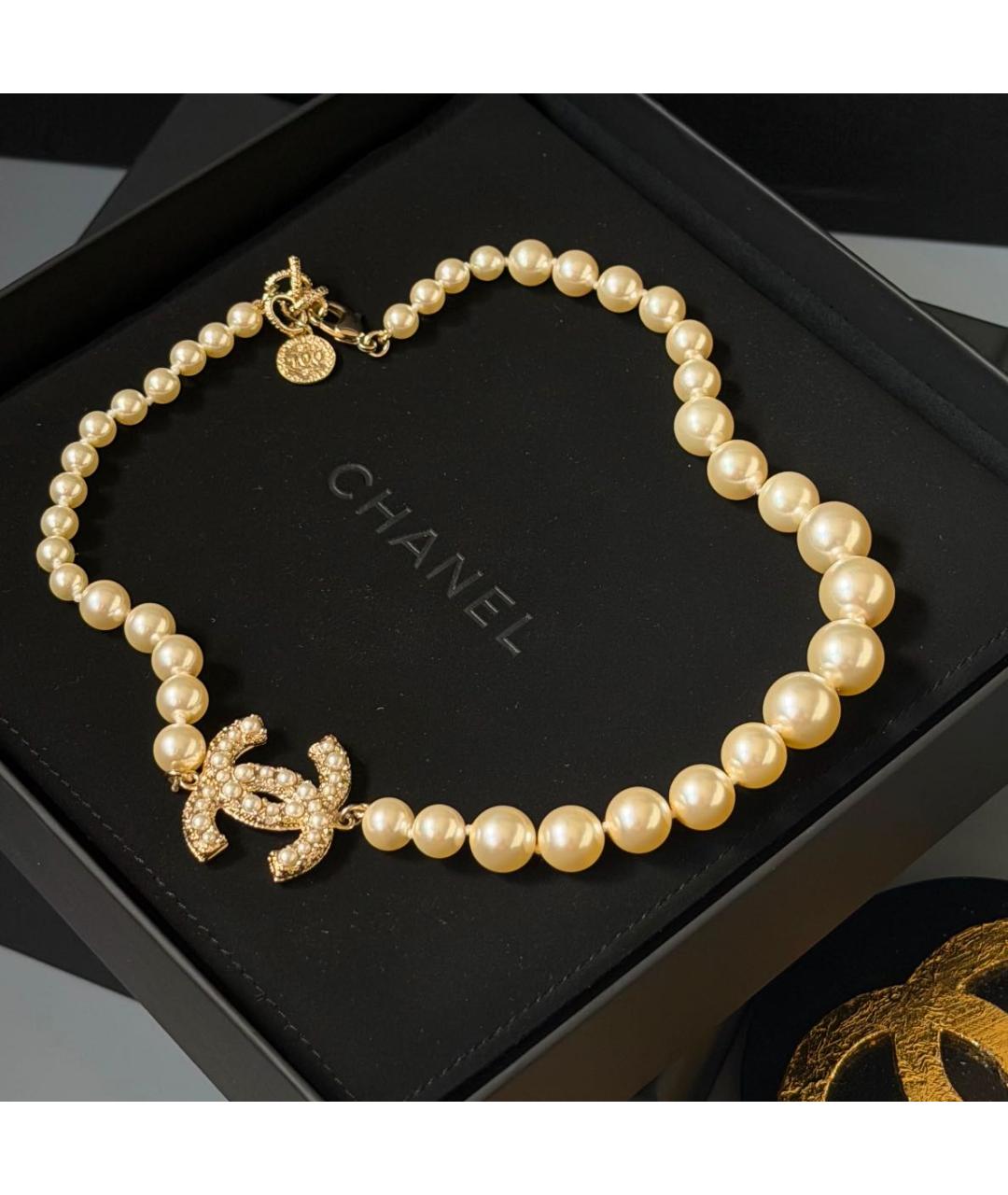CHANEL Бежевое колье, фото 3