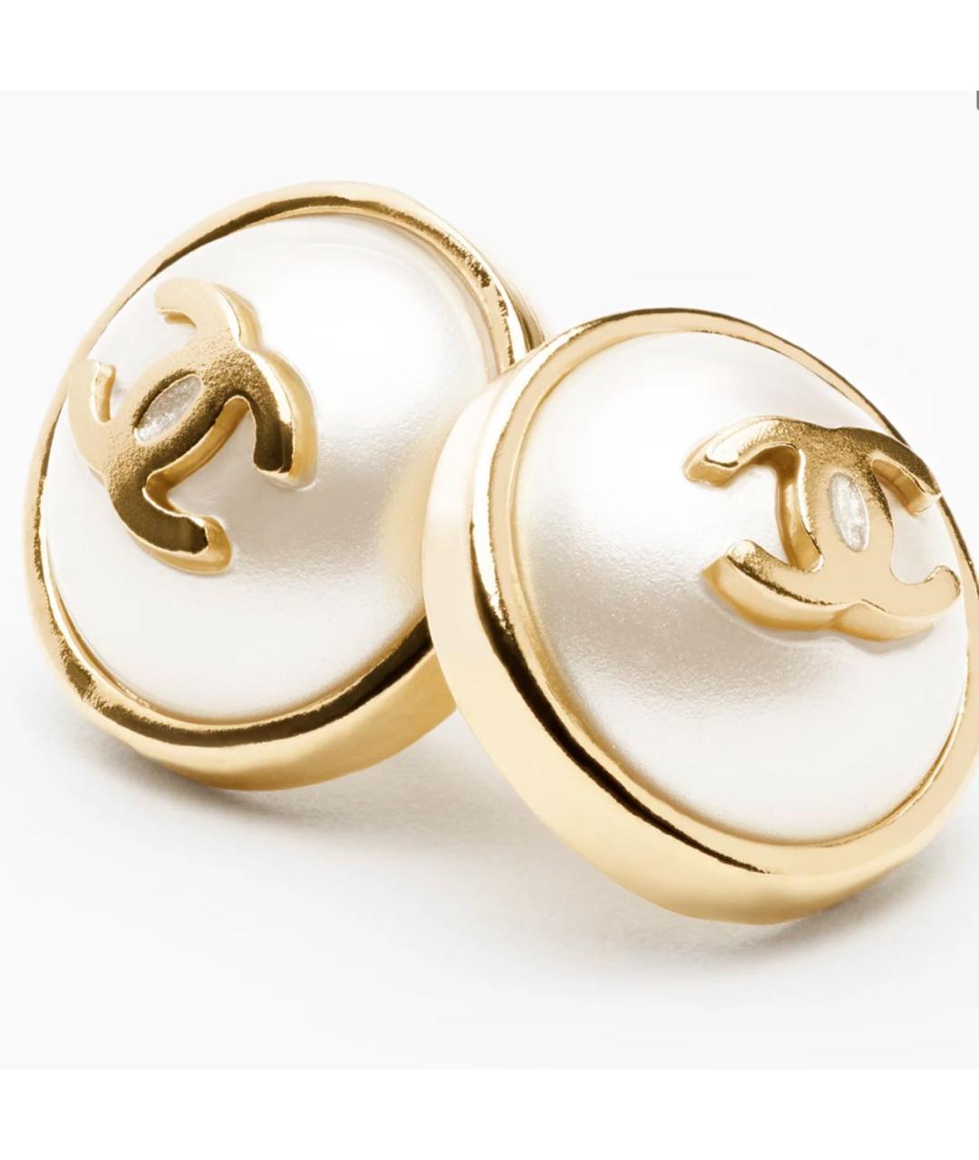 CHANEL Бежевые серьги, фото 3