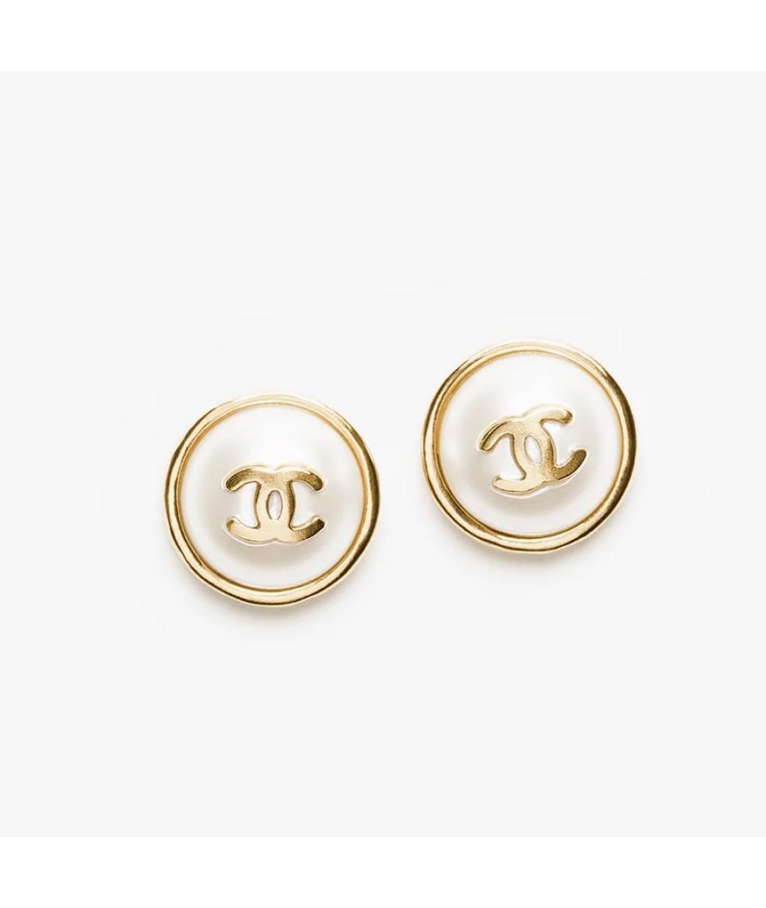 CHANEL Бежевые серьги, фото 4