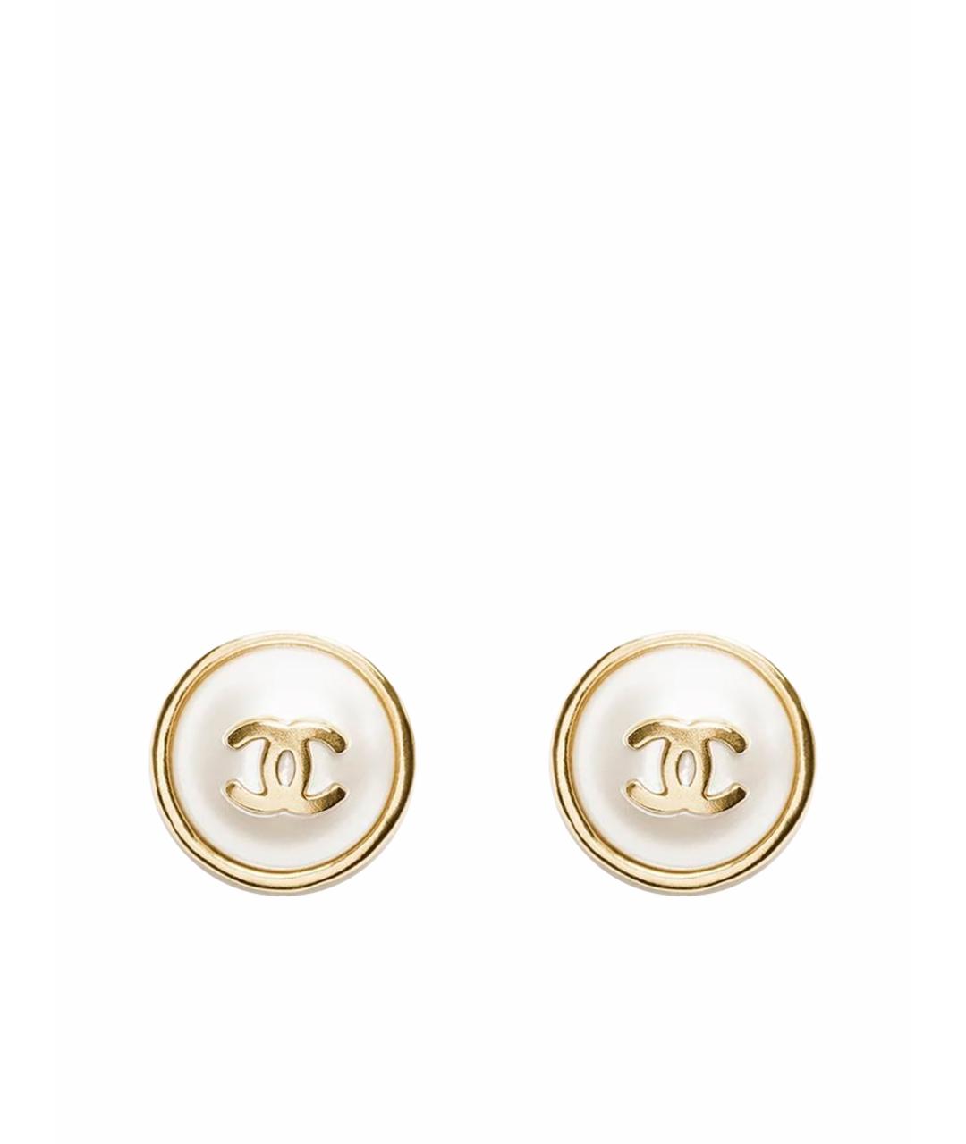 CHANEL Бежевые серьги, фото 1