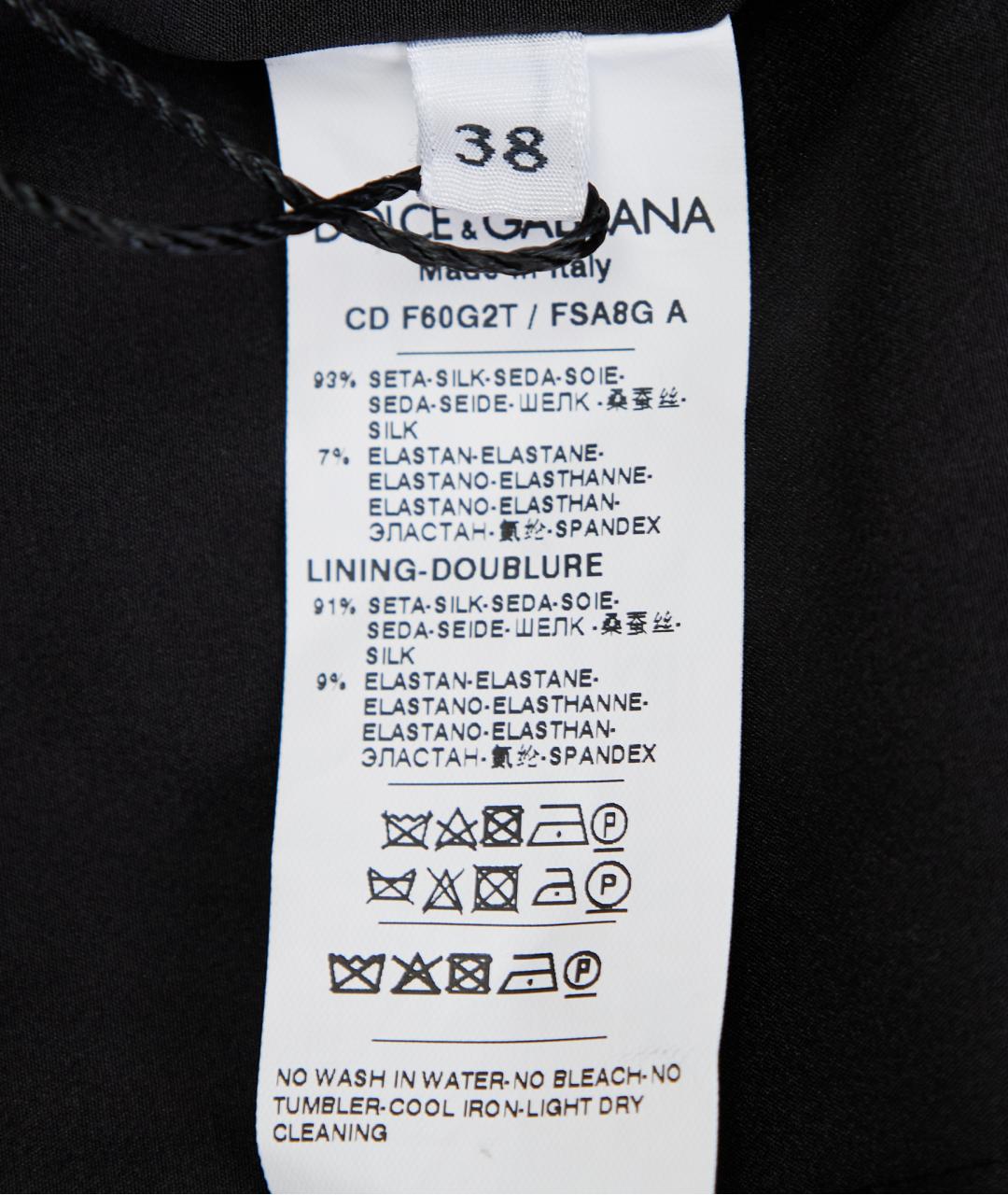 DOLCE&GABBANA Черное шелковое платье, фото 5