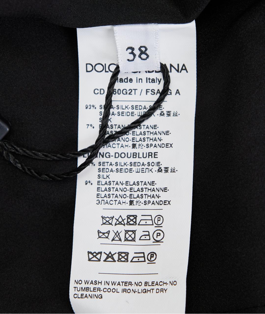 DOLCE&GABBANA Черное шелковое платье, фото 4
