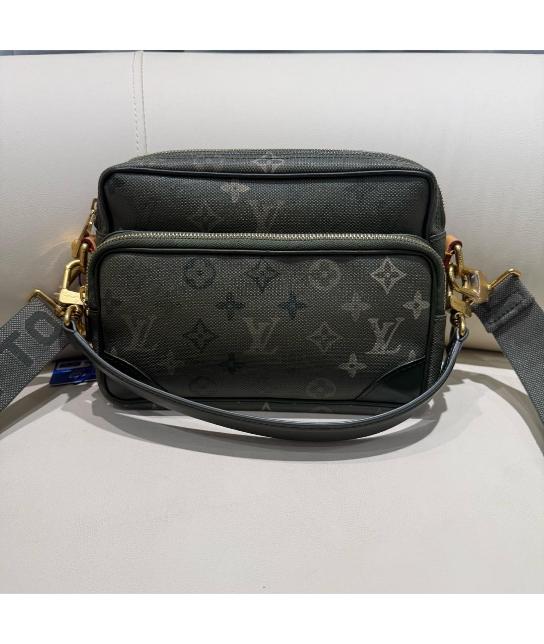 LOUIS VUITTON Черная канва сумка через плечо, фото 7