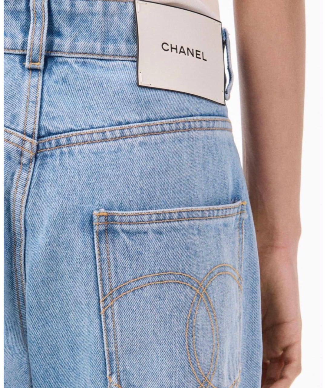 CHANEL Голубые хлопковые джинсы слим, фото 2