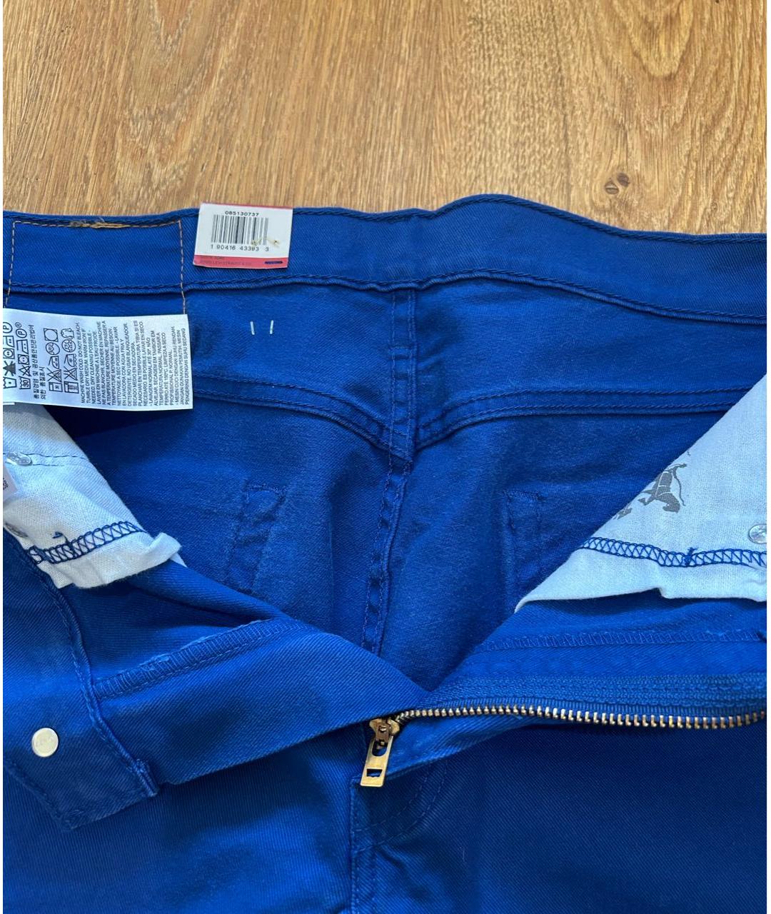 LEVI'S Синие хлопко-эластановые прямые джинсы, фото 3