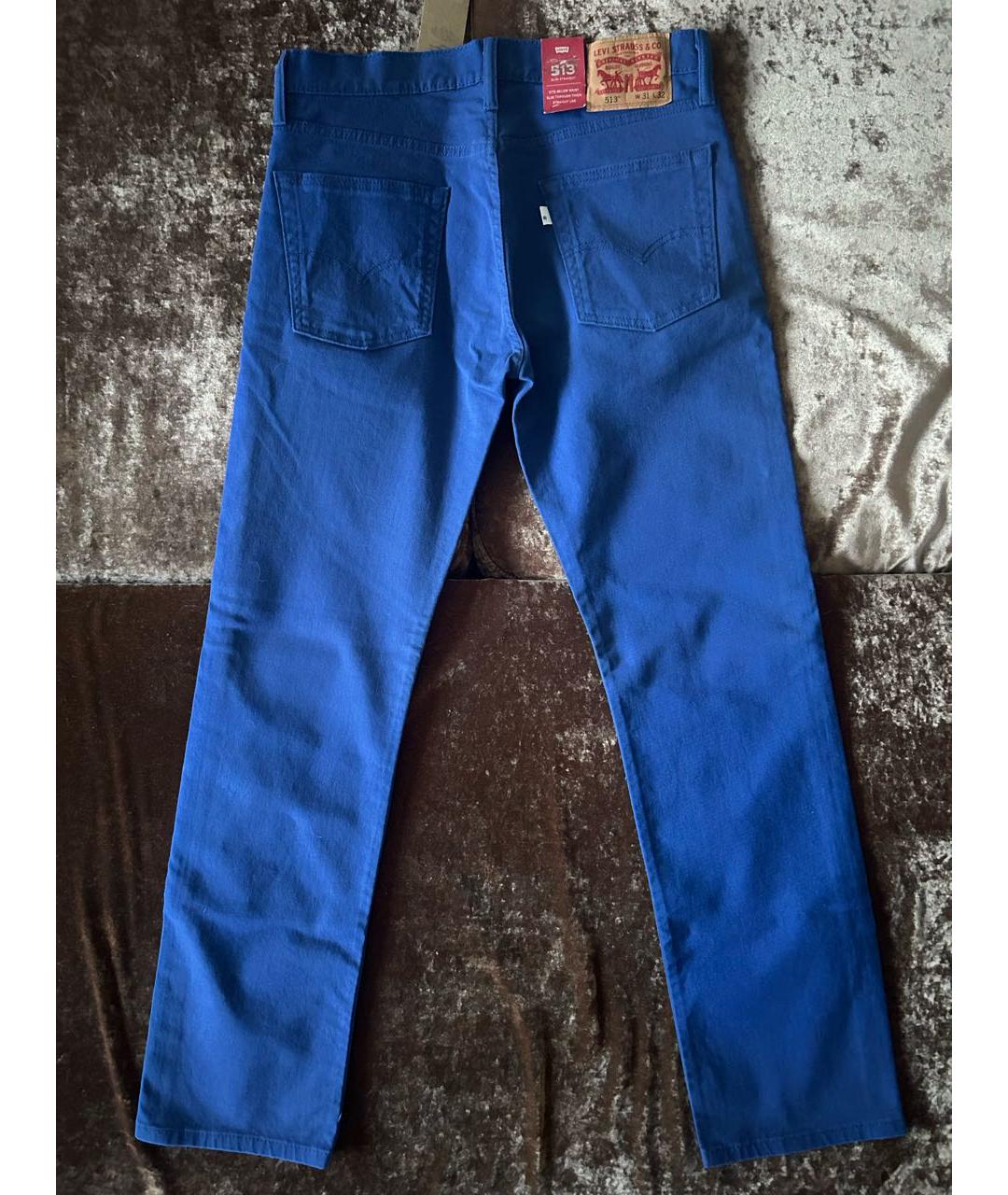 LEVI'S Синие хлопко-эластановые прямые джинсы, фото 2