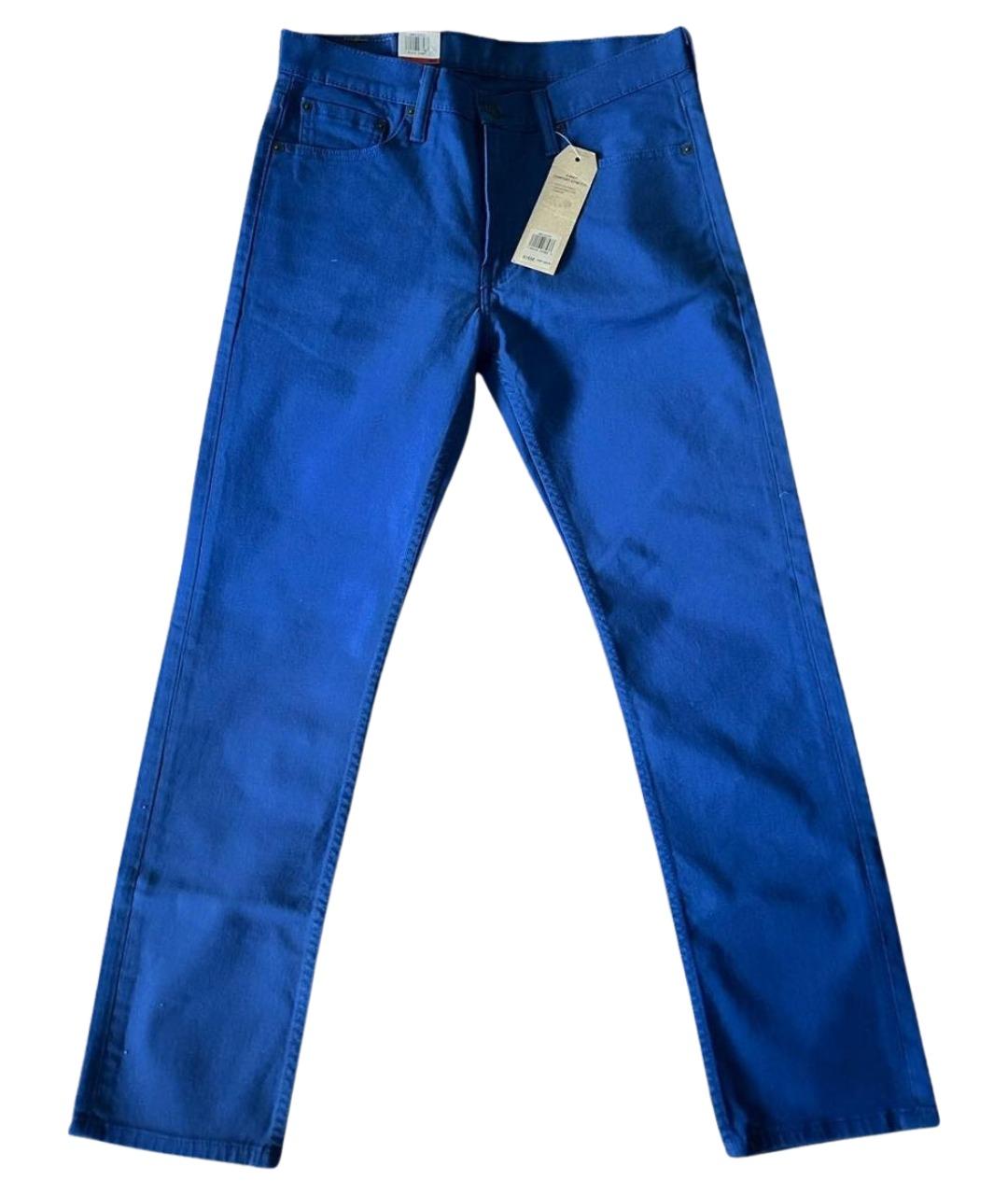 LEVI'S Синие хлопко-эластановые прямые джинсы, фото 1