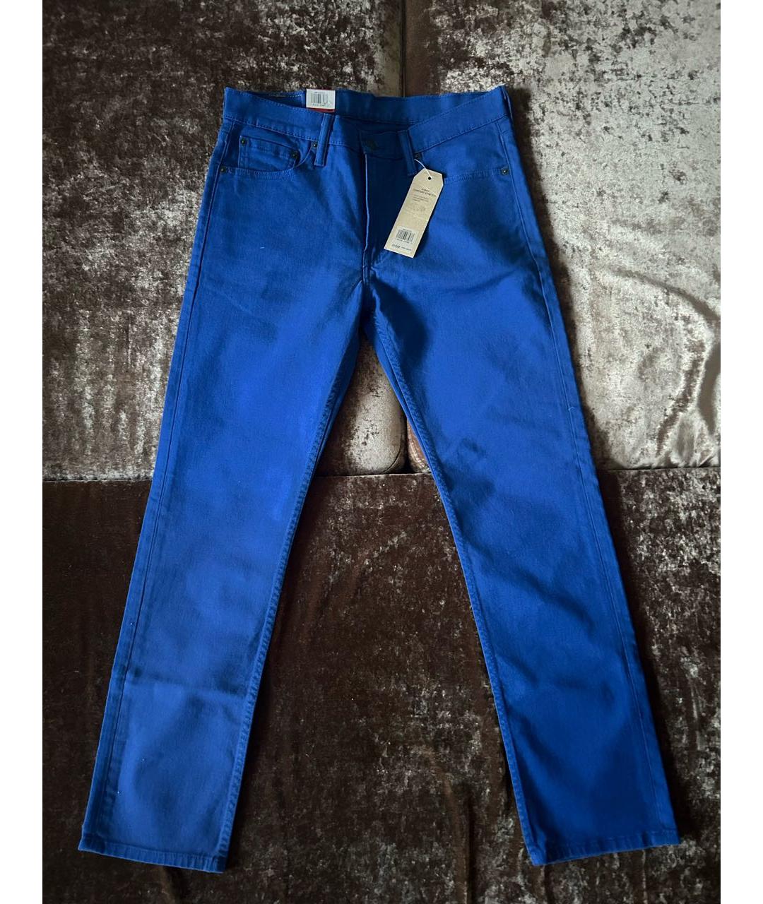LEVI'S Синие хлопко-эластановые прямые джинсы, фото 9