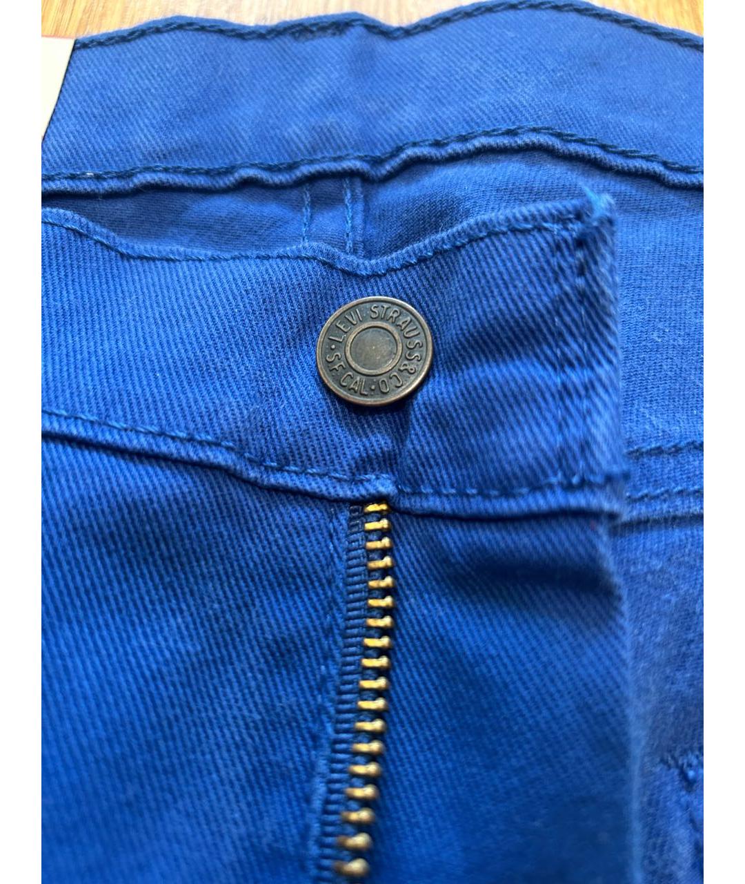 LEVI'S Синие хлопко-эластановые прямые джинсы, фото 5