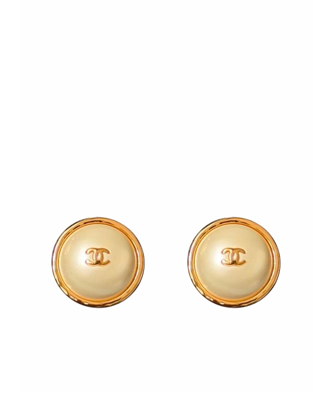 CHANEL Бежевые серьги, фото 1