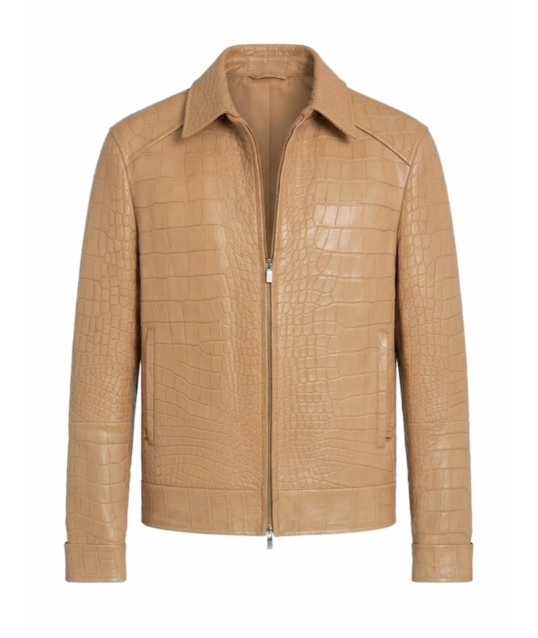 BRIONI Горчичная куртка из экзотической кожи, фото 1