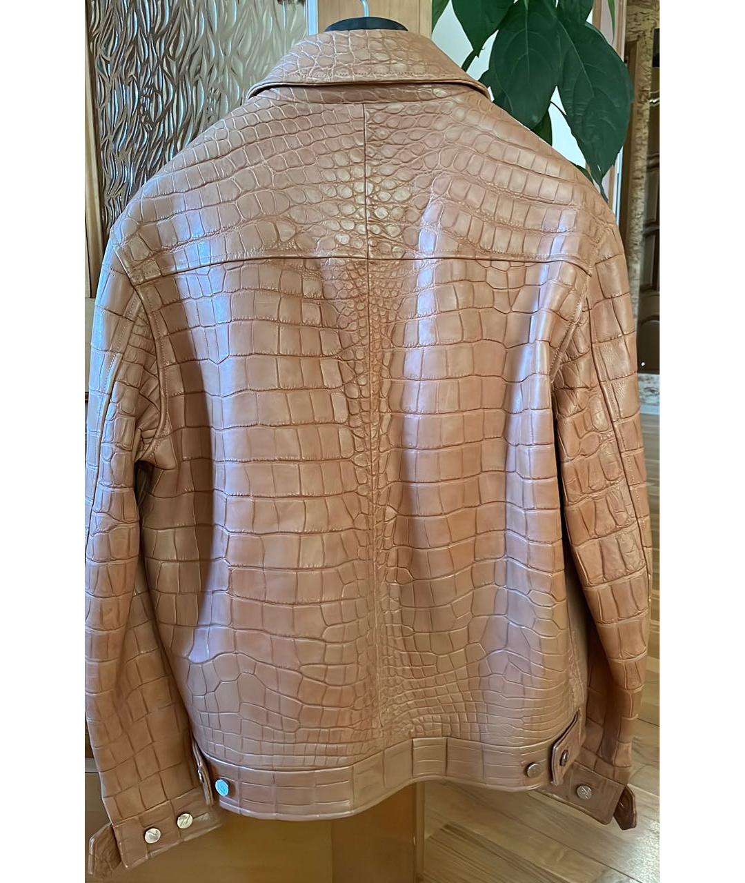 BRIONI Горчичная куртка из экзотической кожи, фото 2