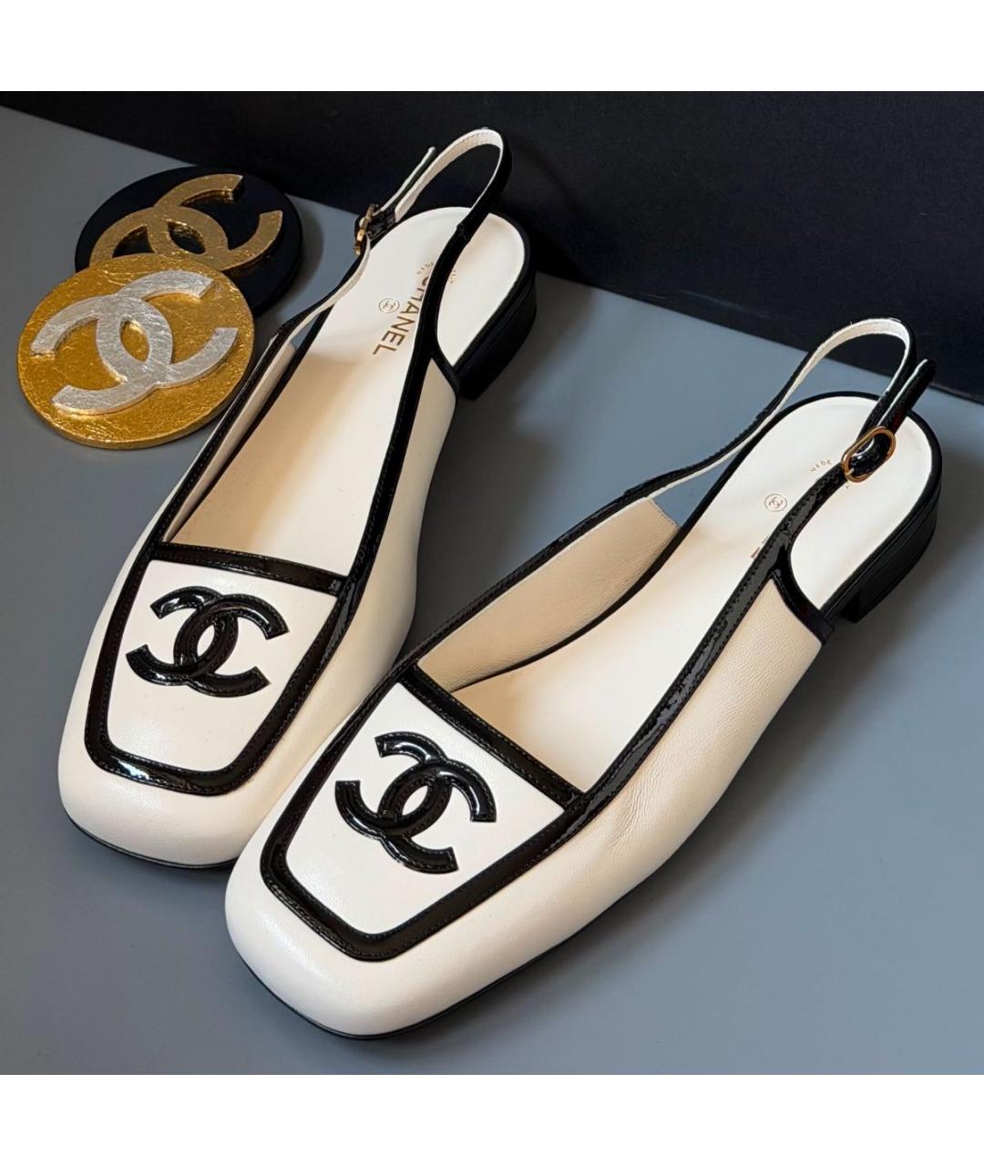 CHANEL Белые кожаные туфли, фото 2