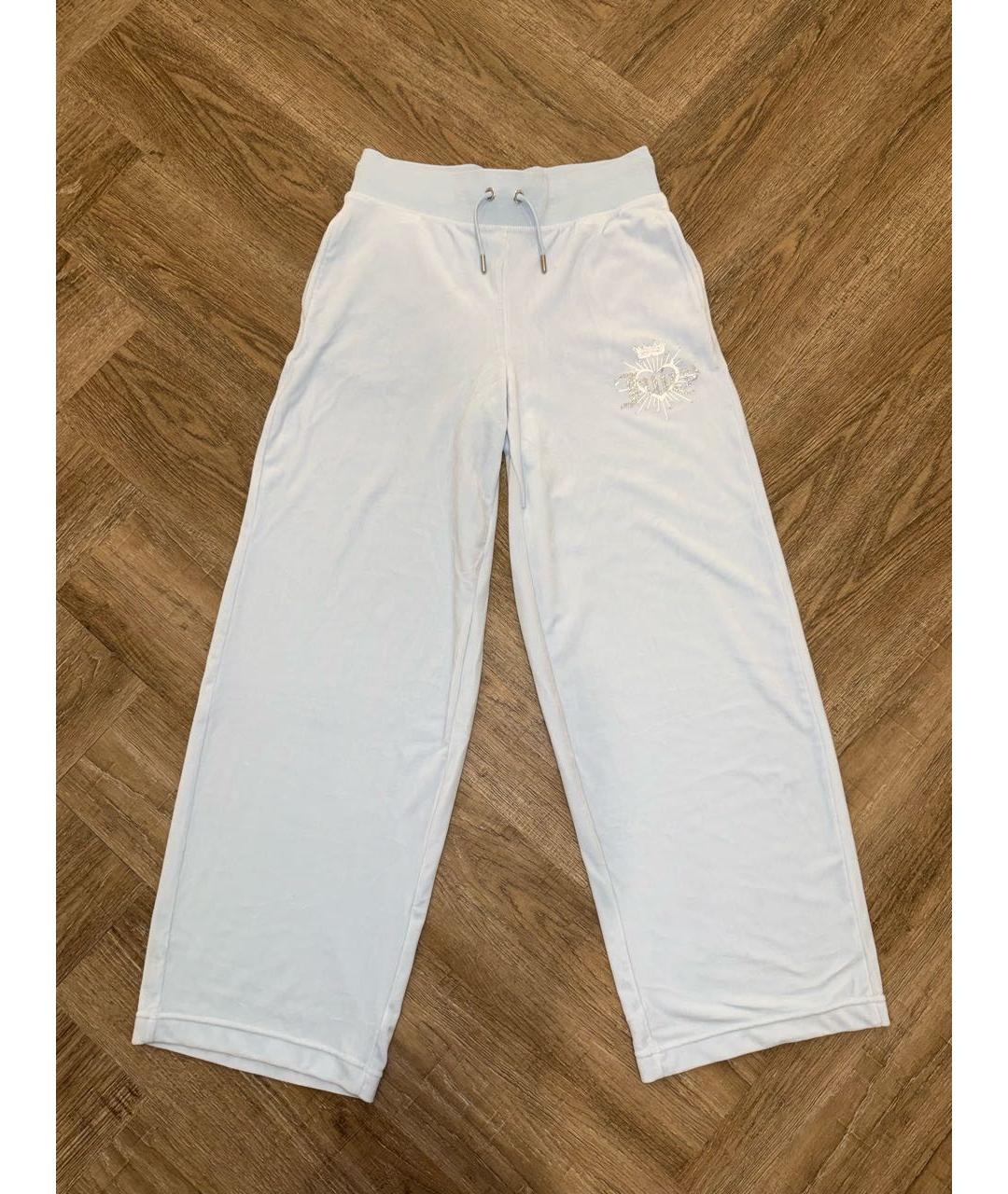 JUICY COUTURE Голубые велюровые спортивные брюки и шорты, фото 6