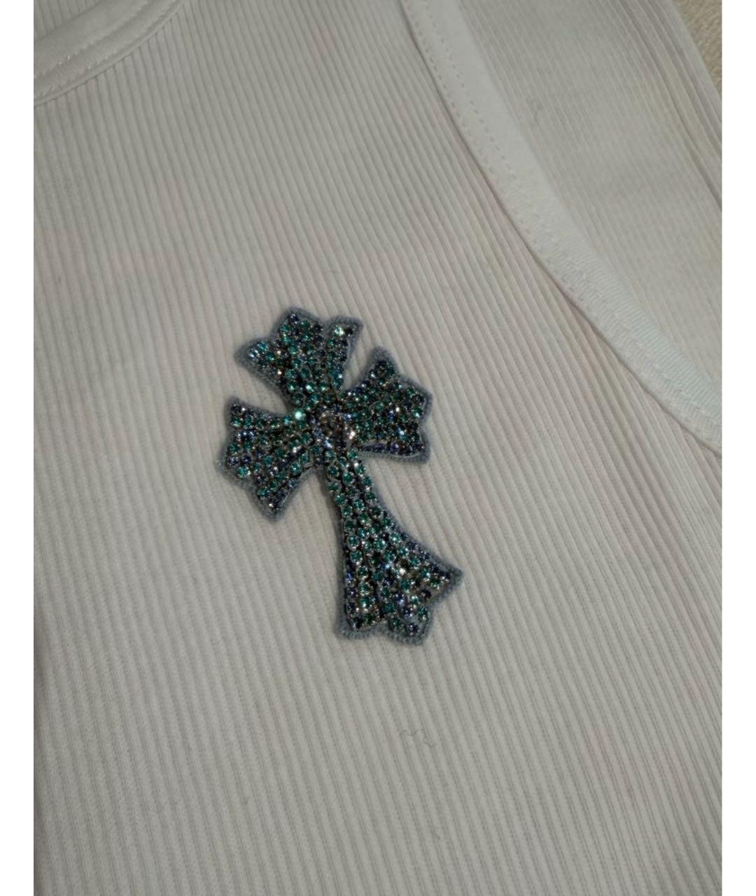 CHROME HEARTS Белая хлопковая майка, фото 3