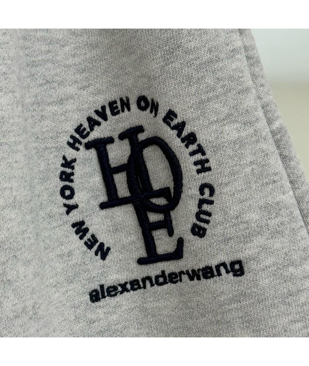 ALEXANDER WANG Серые хлопковые прямые брюки, фото 2