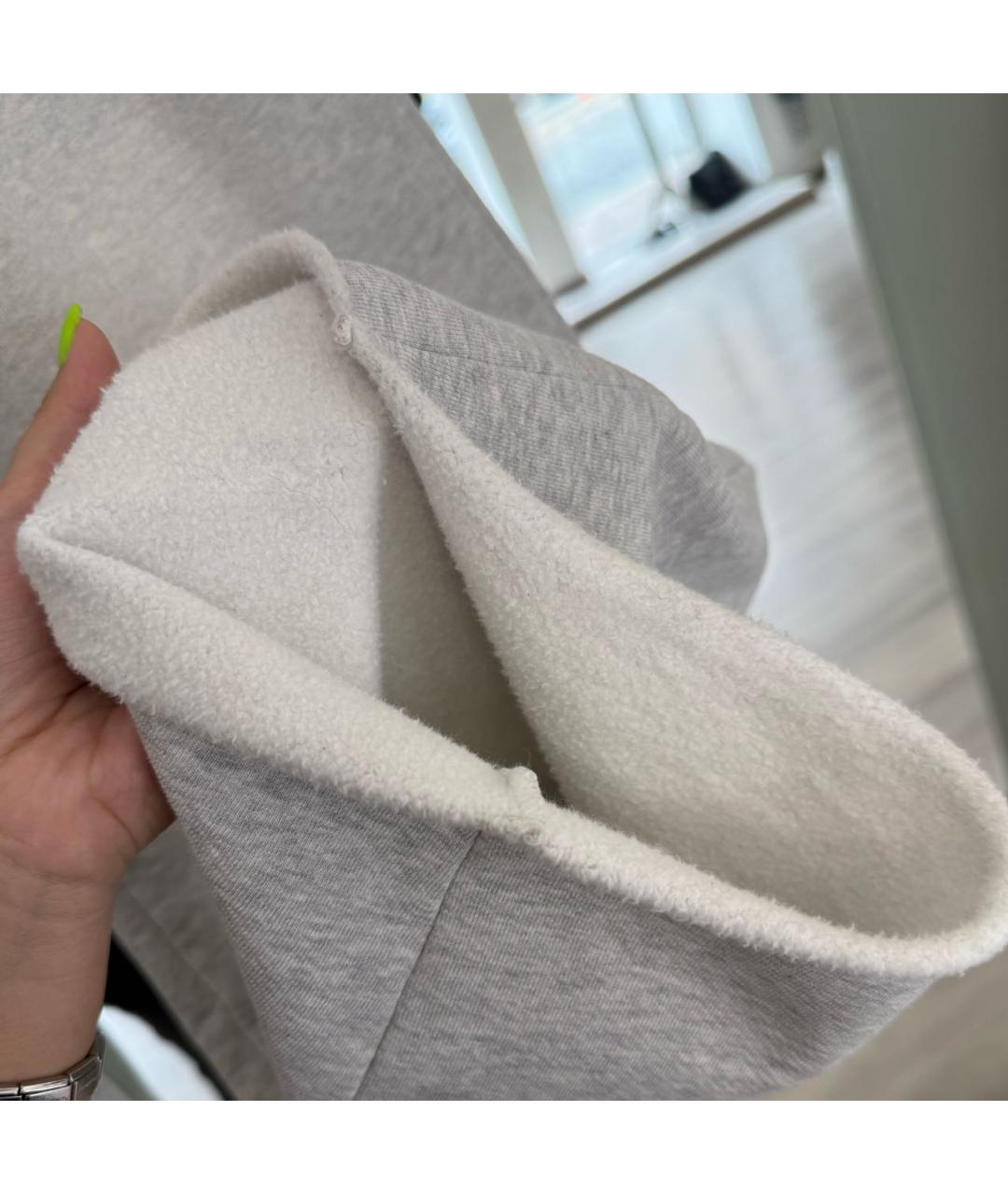 ALEXANDER WANG Серые хлопковые прямые брюки, фото 3