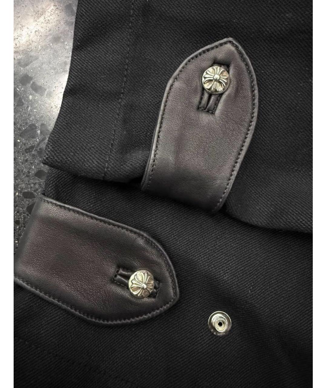 CHROME HEARTS Черные хлопковые прямые джинсы, фото 4