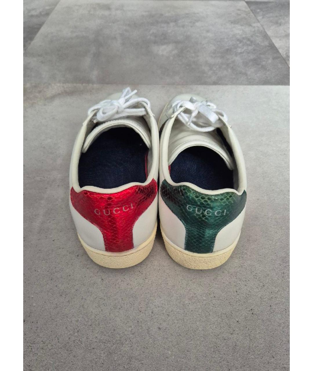 GUCCI Белые кеды из лакированной кожи, фото 3