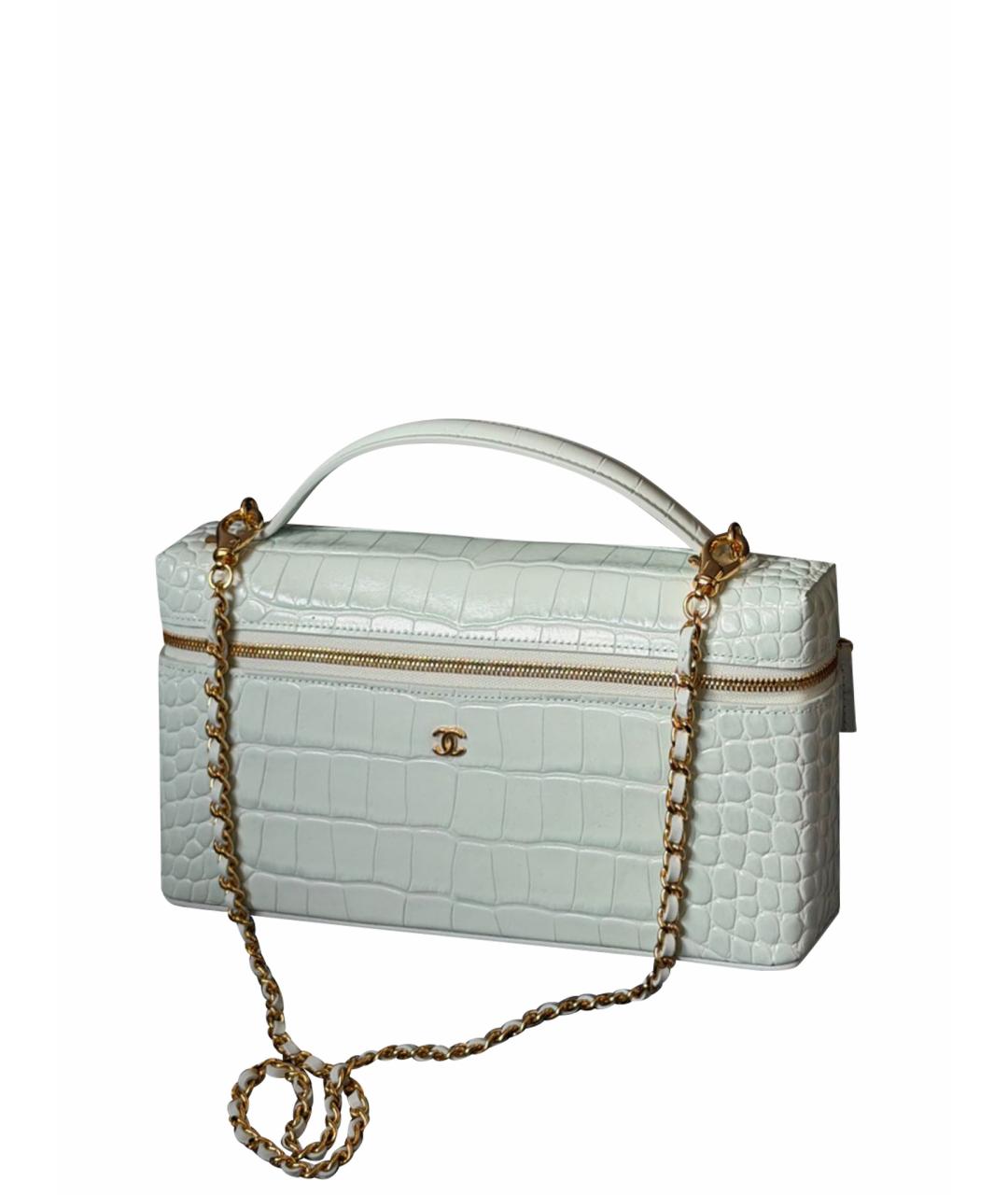 CHANEL Голубая кожаная сумка через плечо, фото 1