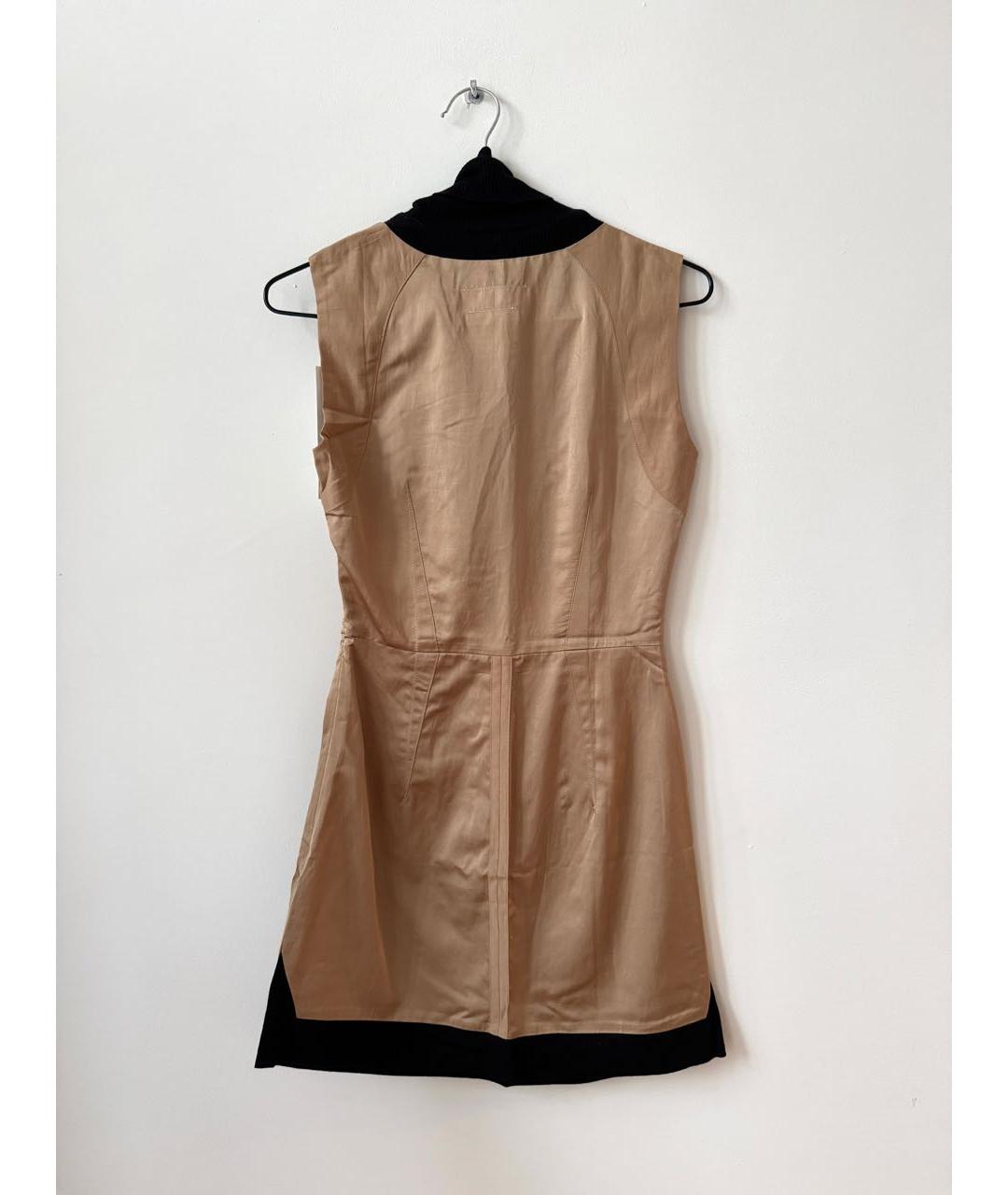 MM6 MAISON MARGIELA Бежевое шелковое коктейльное платье, фото 2