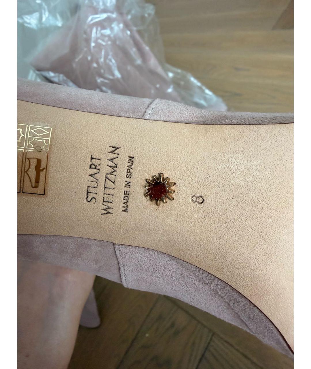 STUART WEITZMAN Розовые замшевые ботфорты, фото 7