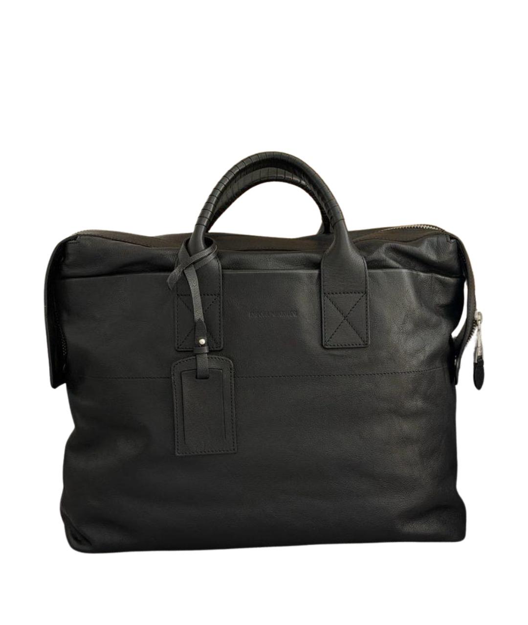 EMPORIO ARMANI Черная кожаная сумка на плечо, фото 1