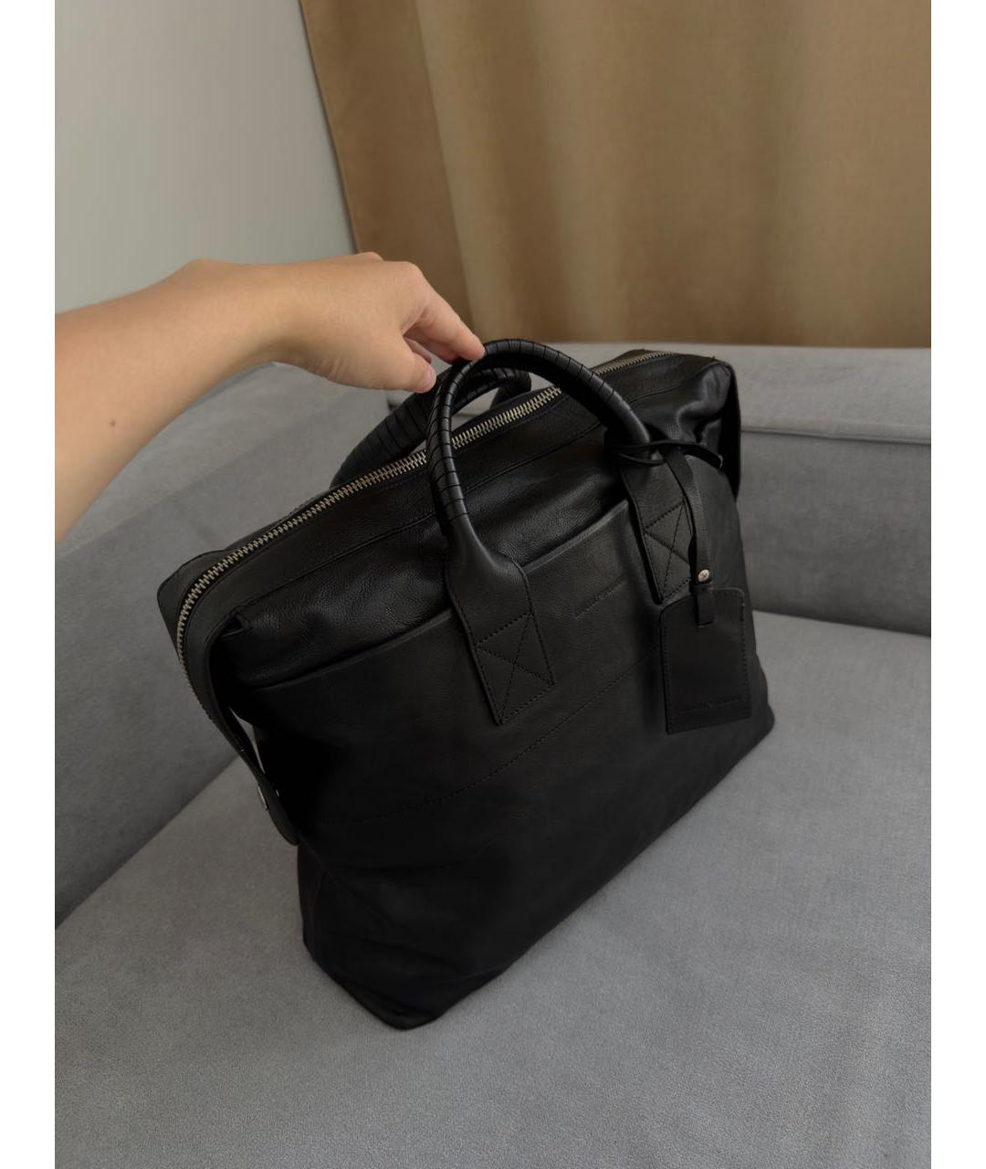 EMPORIO ARMANI Черная кожаная сумка на плечо, фото 3