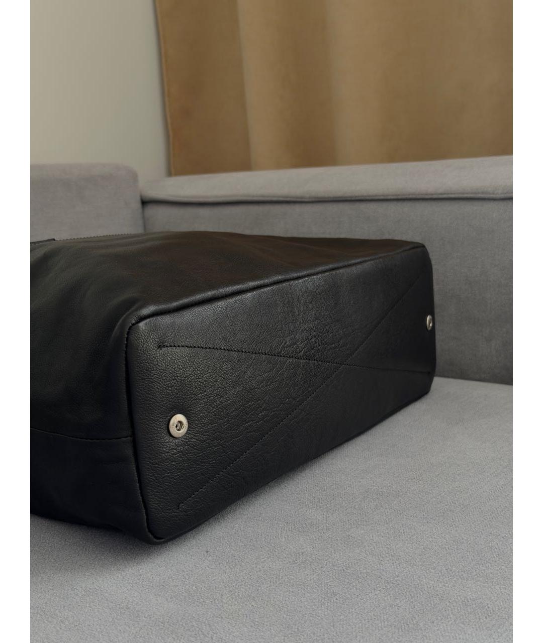 EMPORIO ARMANI Черная кожаная сумка на плечо, фото 4