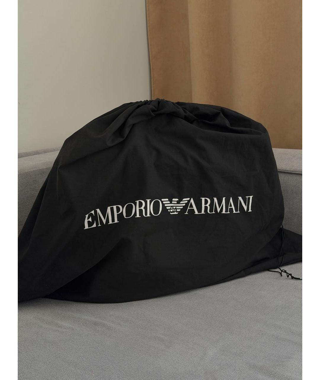 EMPORIO ARMANI Черная кожаная сумка на плечо, фото 8