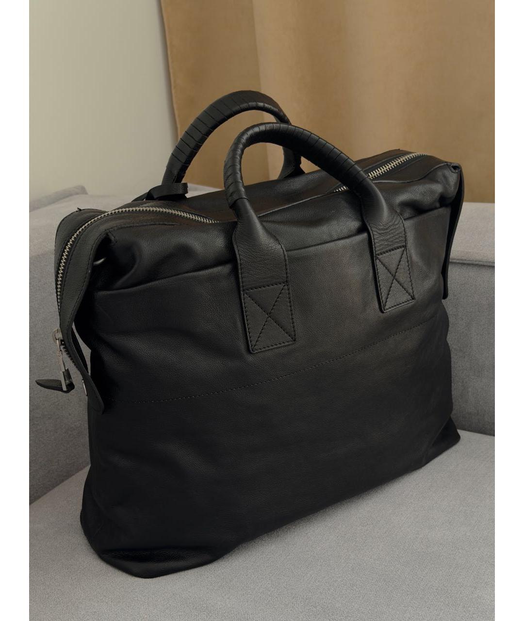EMPORIO ARMANI Черная кожаная сумка на плечо, фото 2