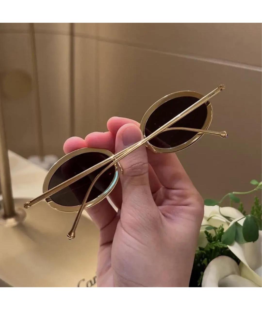 CARTIER Золотые металлические солнцезащитные очки, фото 2